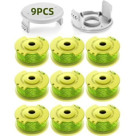 Confezione da 11 bobine di filo per decespugliatore modello aggiornato, adatte per decespugliatori Ryobi One +18v, 24v, 40v, Ø2,0mm e lunghezza 3,4m, ricambi per decespugliatore AC14RL3A (9 bobine, 2