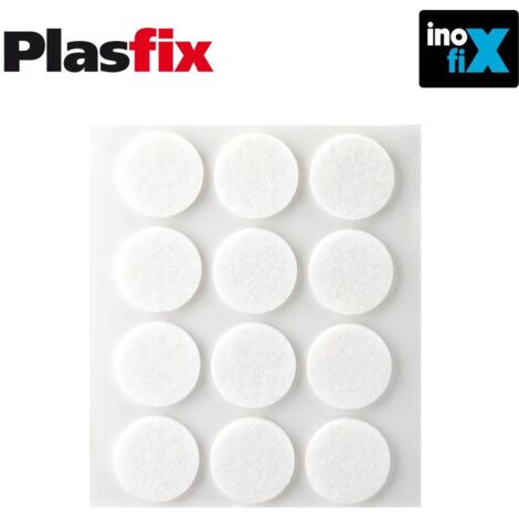 Confezione da 12 feltri adesivi sintetici bianchi Ø22mm Plasfix INOFIX