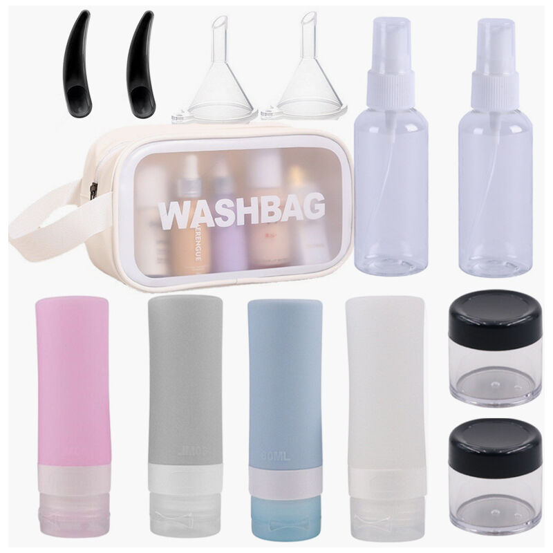 Confezione da 12 flaconi da viaggio con sacchetti