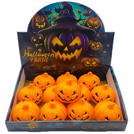 Confezione da 12 luci da tè a LED a forma di zucca con decorazione di Halloween elettrica tremolante alimentata a batteria
