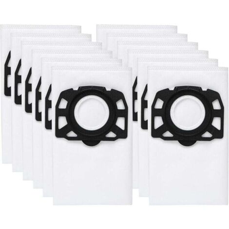 Confezione da 12 sacchetti filtro KFI 487, accessori per aspirapolvere Karcher WD4, WD5, WD6, MV4, MV5, MV6, WD4.000, WD5.999, 2.863-006.0