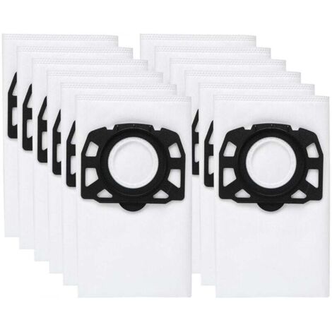 Confezione da 12 sacchetti per aspirapolvere, compatibili con i sacchetti per aspirapolvere Karcher WD2 Plus, Karcher WD 3, WD 3 Battery, KWD 1, KWD 2, KWD 3, MV 3, SE4001, SE4002, sacchetto per aspir