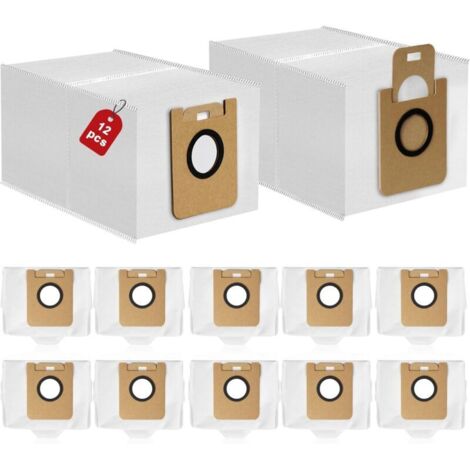 Confezione da 12 sacchetti per la polvere compatibili con i robot aspirapolvere Dreame D10 Plus / D10s Plus / Z10 Pro / L10 PLUS, sacchetti di grande capacità (3 L), pezzi di ricambio, kit di accessor