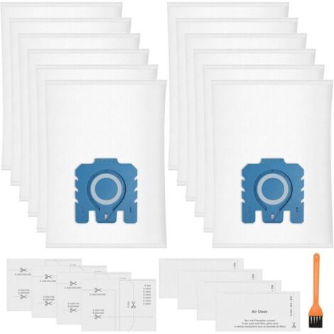 Confezione da 12 sacchetti per la polvere Pure GN 3D compatibili con gli aspirapolvere Miele Hyclean GN Classic C1 Complete C2 Complete C3, S2 S5 S8 S800 S600, dotati di 4 filtri motore e 4 filtri di 