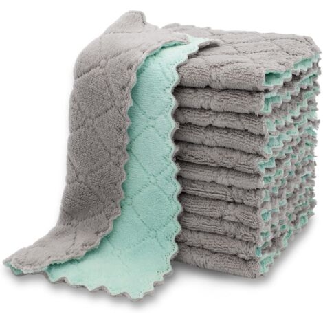 Confezione da 12 strofinacci da cucina premium, super assorbenti, velluto corallo, antiaderenti, lavabili con olio