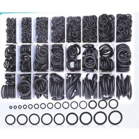 Confezione da 1200 O-ring in gomma nitrilica - Resistenti e versatili, adatti per applicazioni nel settore automobilistico, degli elettrodomestici e delle tubazioni.