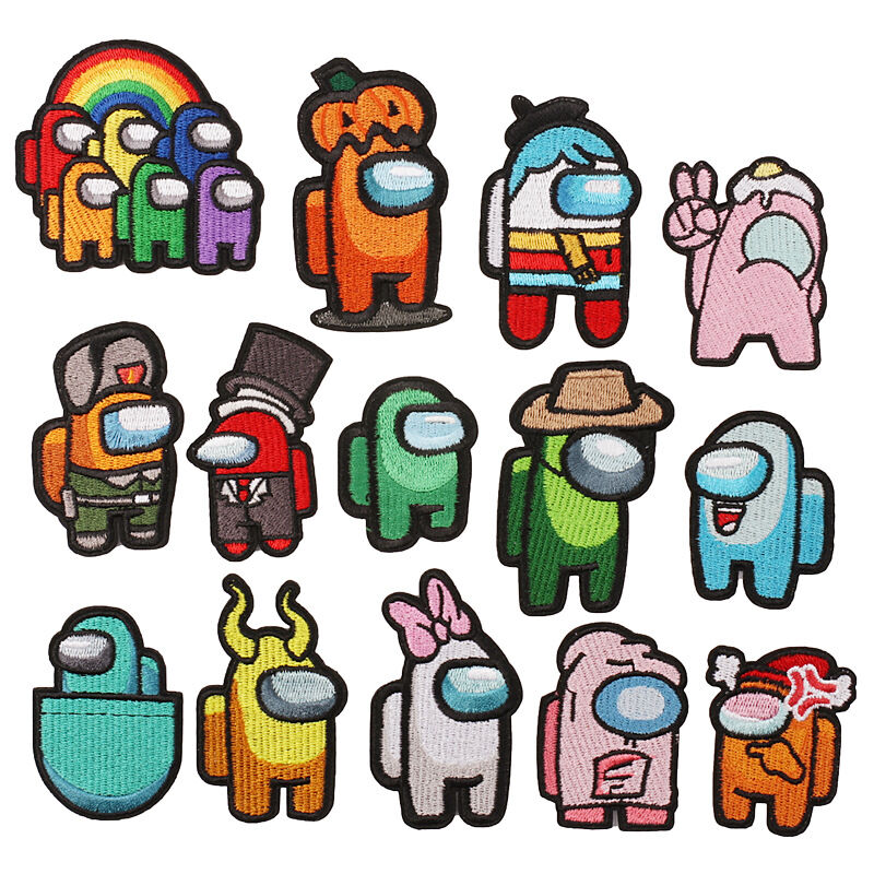 Confezione da 14 toppe ricamate stili assortiti