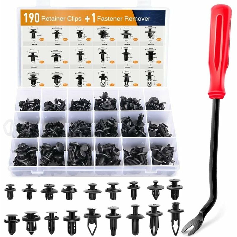 Confezione da 190 clip di fermo per auto e