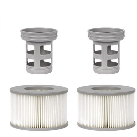 Confezione da 2 accessori per spa MSP, include 2 adattatori di base a vite di ricambio, 2 filtri gonfiabili per piscine a molla, filtro per piscina spa tipo Wave.