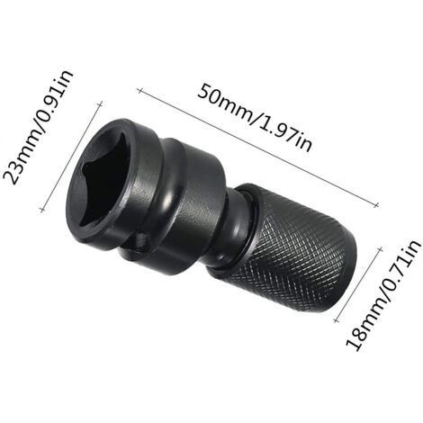 Confezione da 2 adattatori da 1/2" quadrati a 1/4" esagonali, convertitore mandrino a sgancio rapido per chiave a cricchetto a impatto e bussola porta punte per cacciavite