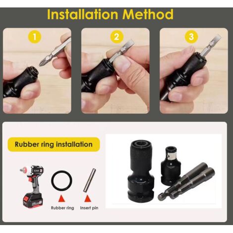 Confezione da 2 adattatori per punte per chiavi a percussione - Convertitore di prese da 1/2 a 1/4" - Accessori di precisione per cricchetti, cacciaviti e altro - Robusti e versatili - Utensili di alt