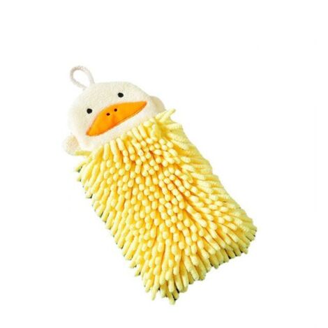 (Confezione da 2) Asciugamani da appendere a forma di animale giallo e blu, assorbenti, in microfibra ad asciugatura rapida con passanti per cucina e bagno.