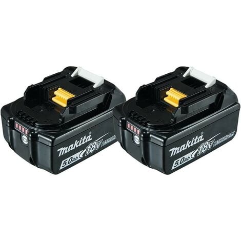 Confezione da 2 batterie Li-ion BL1850B da 18 V 5 Ah con indicatore di carica - Makita 197288-2