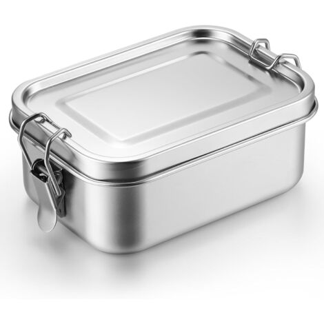 Confezione da 2 Bento Box in Acciaio Inossidabile 304 con Coperchi da 1400/850 ml, Lunch Box a Tenuta Stagna e Impilabili per Zuppa, Insalata, Avanzi