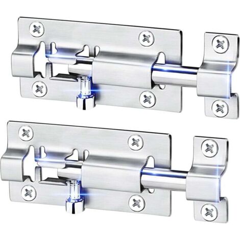 Confezione da 2 bulloni scorrevoli in acciaio inossidabile di grosso calibro da 3" con finitura spazzolata e 12 viti.