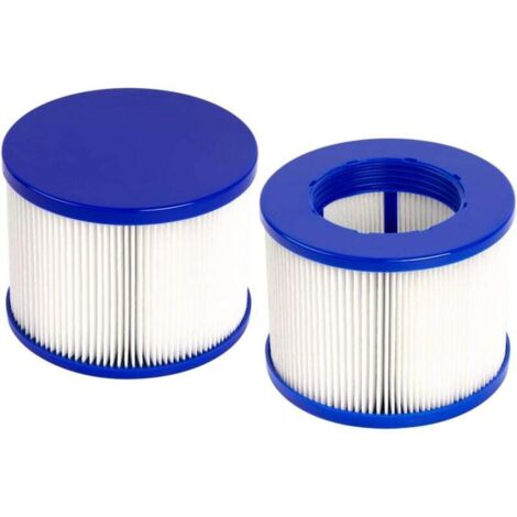 Confezione da 2 cartucce filtro spa avvitabili Infinite, filtro 75 x 100 mm, filtro spa avvitabile per cartucce di ricambio per filtri spa, piscina, vasca idromassaggio Gymax, blu e bianco