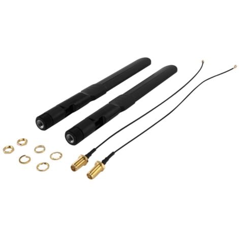 Confezione da 2 cavi antenna maschio RP-SMA a doppia banda 2,4 GHz 5,5,8,8 dBi e U.FL da 20 cm