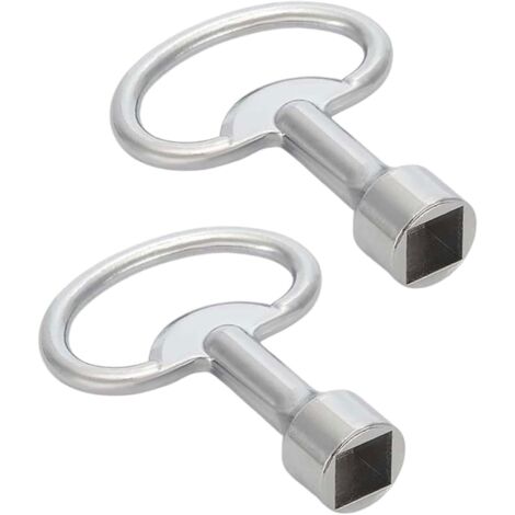 Confezione da 2 chiavi quadrate: chiave quadrata per rubinetto, chiave per quadro elettrico, chiave universale, chiave di sfiato riscaldamento per alloggiamento contatore acqua gas (Argento)