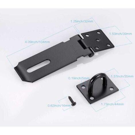 Confezione da 2 chiavistelli per cancello neri da 3 pollici per giardino, chiavistello per porta interna indeformabile, chiavistello per capannone in acciaio inossidabile per camera da letto