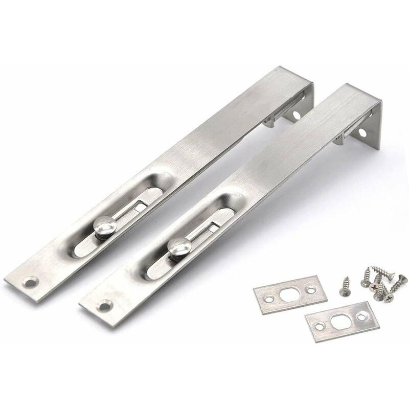 Confezione da 2 chiavistelli per porta in acciaio