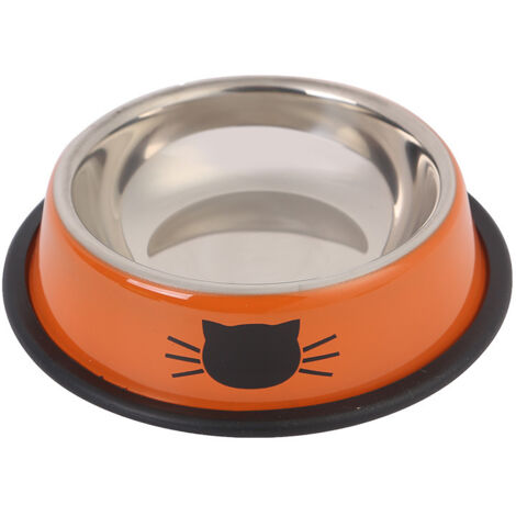 Confezione da 2 ciotole per gatti in acciaio inossidabile antiscivolo per gatti di piccola taglia, infrangibili, spesse, con base in gomma rimovibile, facili da pulire, bellissimi colori.
