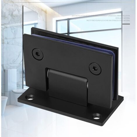 Confezione da 2 clip da bagno resistenti, cerniera fissa bidirezionale per porta in vetro, cerniera per porta in vetro in acciaio inossidabile, clip di fissaggio per vetrina e armadietto.