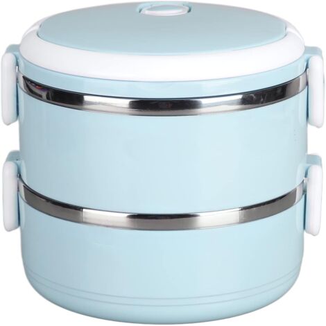 Confezione da 2 contenitori termici per il pranzo, bento box in acciaio inox 304, senza BPA, contenitori isolati impilabili, contenitori rotondi per il pranzo caldi, a prova di perdite, per scuola, uf
