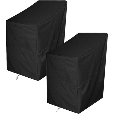 Confezione da 2 coprisedie da giardino impermeabili in tessuto Oxford 420D, coprisedie da esterno per patio (65 x 65 x 120/80 cm)