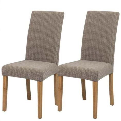 Confezione da 2 coprisedie per sala da pranzo, coprisedie elasticizzati in jacquard per cucina, coprisedie protettivi rimovibili e lavabili per casa, ristorante e banchetti (cachi)