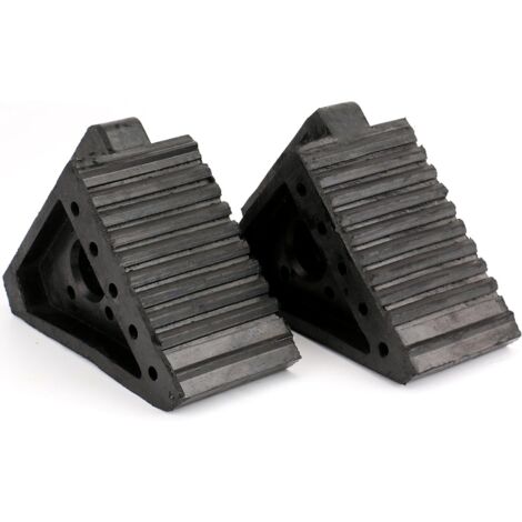 Confezione da 2 cunei per ruote auto, blocchi antiscivolo, fermaruota per auto, camion e moto, neri (3,85 kg)