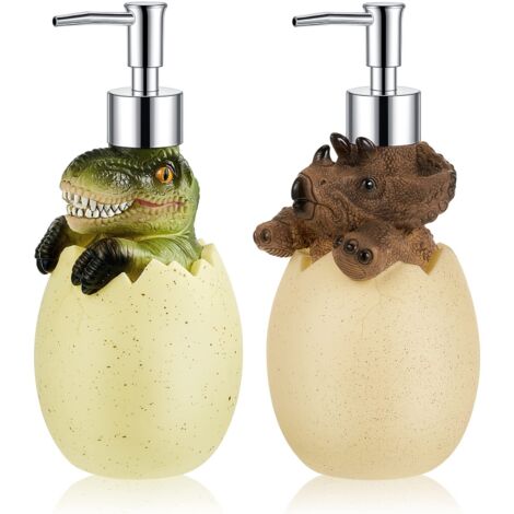 Confezione da 2 dispenser di sapone a forma di uovo per bambini - Accessori per il bagno - Lozione doccia liquida ricaricabile con pompa per cucina, bagno, piano di lavoro