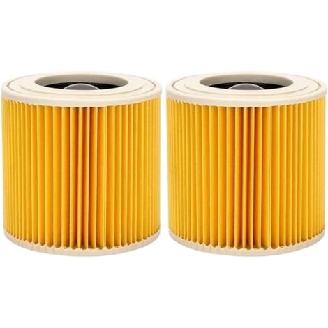 Confezione da 2 filtri a cartuccia per aspirapolvere Kärcher WD3 Premium, WD2, WD3, WD3P, MV2, MV3 - Filtro WD3 - Filtro di ricambio per aspirapolvere Kärcher 6.414-552.0/64145520