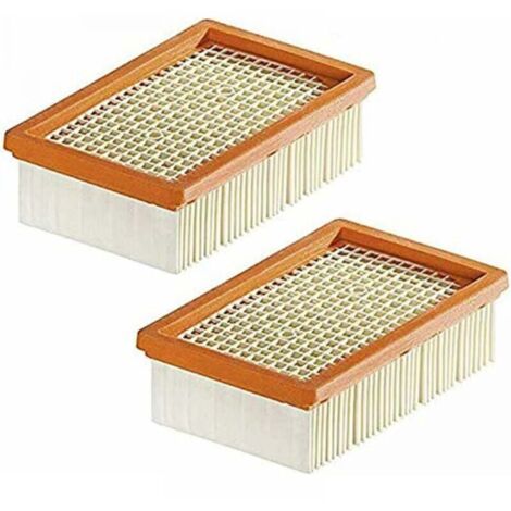Confezione da 2 filtri di ricambio, cartucce filtro piatte per aspirapolvere Karcher WD4 WD5 WD6 MV4 MV5 MV6 a pieghe piatte