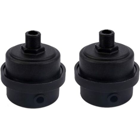 Confezione da 2 filtri silenziosi in plastica per compressore d'aria con elemento filtrante da 1/4" PT 12,7 mm