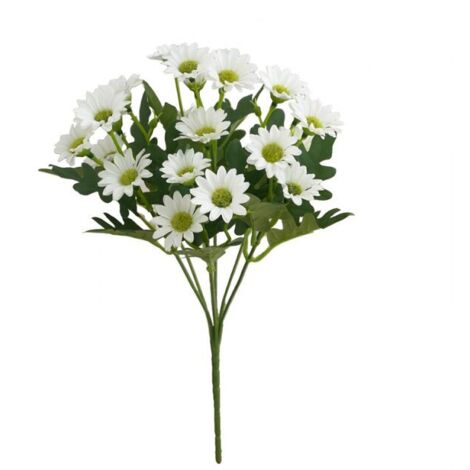 Confezione da 2 fiori artificiali bianchi in plastica, resistenti ai raggi UV e allo scolorimento, per uso interno ed esterno, davanzali, portici, giardini e arbusti. Decorativi.