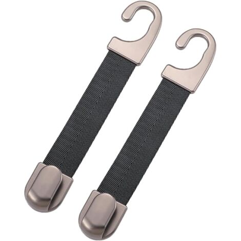 Confezione da 2 ganci da auto universali in pelle, multifunzionali. Adatto a manopole per manubrio, borse e borse della spesa.