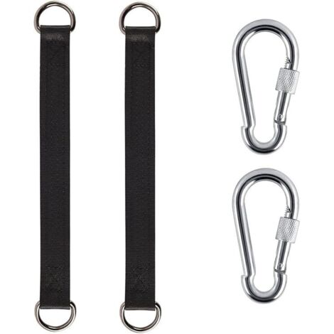 Confezione da 2 ganci per appendere l'altalena da giardino, kit di cinghie resistenti con 2 moschettoni ad anello a D per altalena da giardino, amaca o sedile sospeso