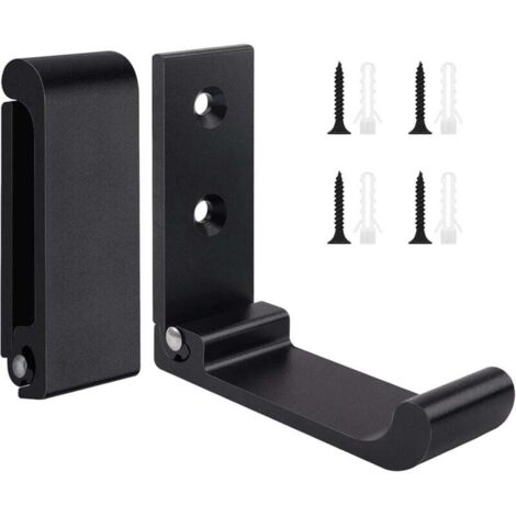 Confezione da 2 ganci pieghevoli - Ganci da parete pieghevoli a 90° - Alluminio - Capacità di carico 15 kg - Nero - per cucina, bagno, parete