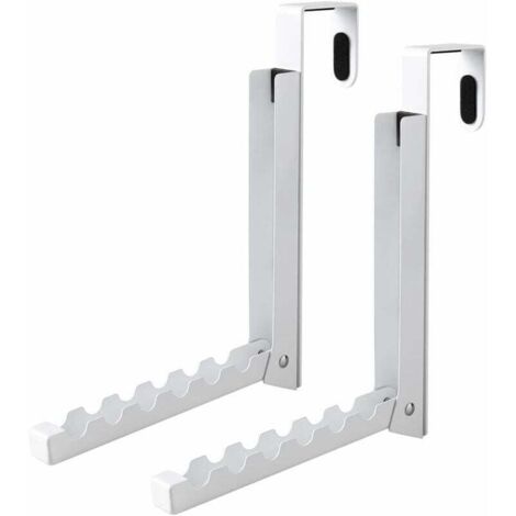 Confezione da 2 ganci pieghevoli per bucato sopra la porta, 6 scomparti per vestiti, cappotti, dietro la porta del bagno, borse e accappatoi (bianco)