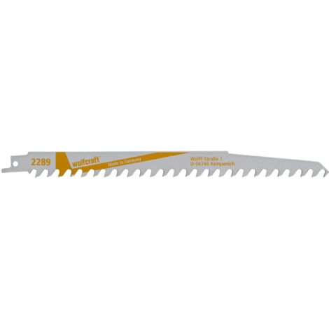 Confezione da 2 lame a sciabola cv, per legno, grossolane, lunghezza 240 mm 2289000 wolfcraft