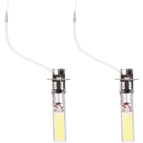 Confezione da 2 lampadine LED COB DRL H3 15W allo xeno bianco per fari di profondità