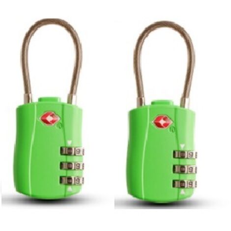 [Confezione da 2] Lucchetti per bagagli, lucchetti di sicurezza a 3 cifre, lucchetti a combinazione, lucchetti con codice per valigie da viaggio, borse, ecc. (Verde)