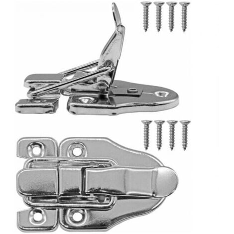 Confezione da 2 lucchetti per valigie con viti 62 mm x 40 mm in colore argento