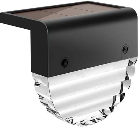 Confezione da 2 luci solari da esterno, luci solari da recinzione impermeabili IP65 per patio, vialetto, bianco caldo/7 colori cangianti per scale, patio, cortile