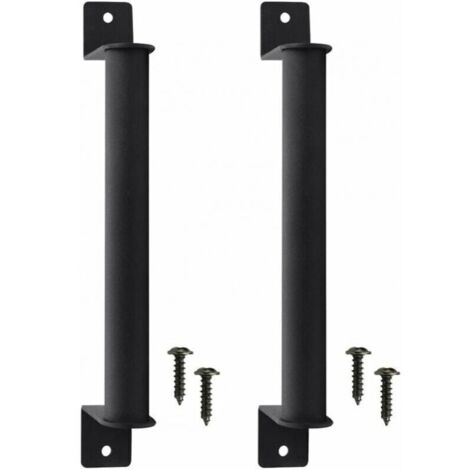 Confezione da 2 maniglie per porte scorrevoli retrò in acciaio al carbonio per impieghi gravosi con viti per porte scorrevoli e armadietti, nero