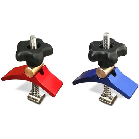 Confezione da 2 morsetti in lega di alluminio compatibili con router CNC 3018, 3018-SE V2 (rosso e blu)