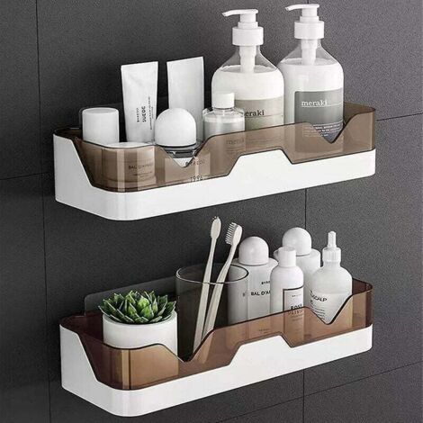 Confezione da 2 organizer per doccia da bagno, portaoggetti da doccia a parete, organizer e portaoggetti da cucina, adesivo da parete per doccia da bagno