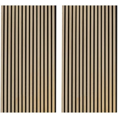 Confezione da 2 pannelli acustici Silence in rovere nordico e nero, 60x120 cm
