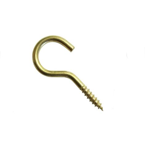 CONFEZIONE DA 2 PEZZI - GANCI A MURO CONOCCHIELLO APERTO 3,0x30MM - IN ACCIAIO OTTONATO