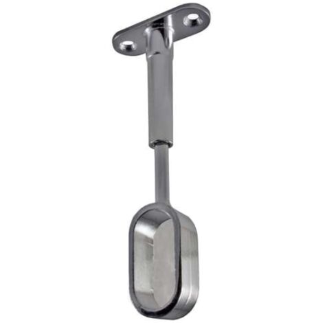 CONFEZIONE DA 2 PEZZI - SUPPORTI CIECHIPER TUBO OVALE PER ARMADI - IN ZAMA CROMATA 30x15MM